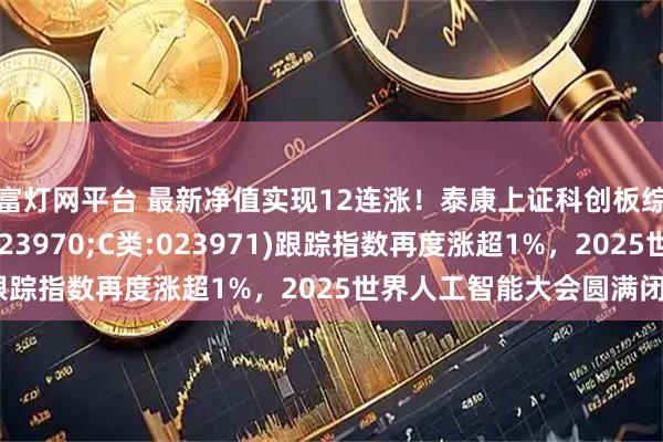 富灯网平台 最新净值实现12连涨！泰康上证科创板综合指数增强(A类:023970;C类:023971)跟踪指数再度涨超1%，2025世界人工智能大会圆满闭幕