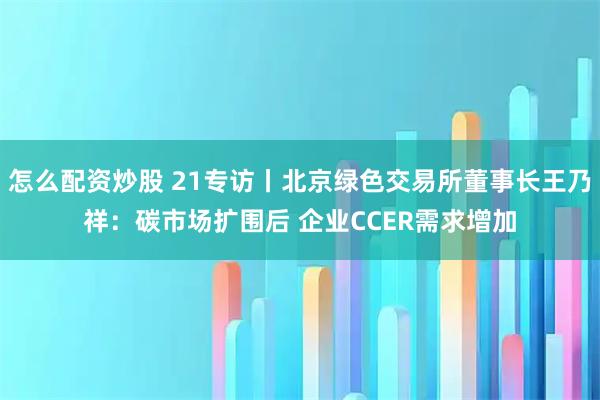 怎么配资炒股 21专访丨北京绿色交易所董事长王乃祥：碳市场扩围后 企业CCER需求增加